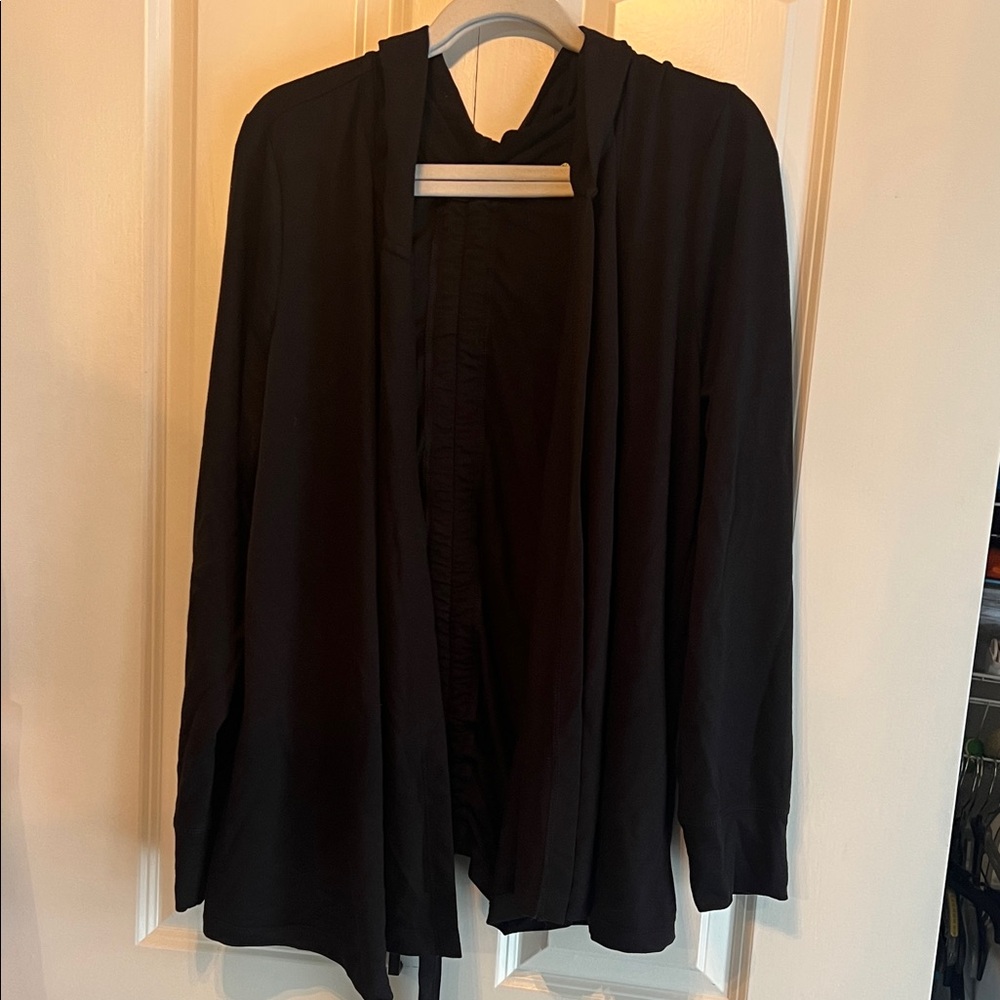 Xersion Women's hooded Black open front Cardigan